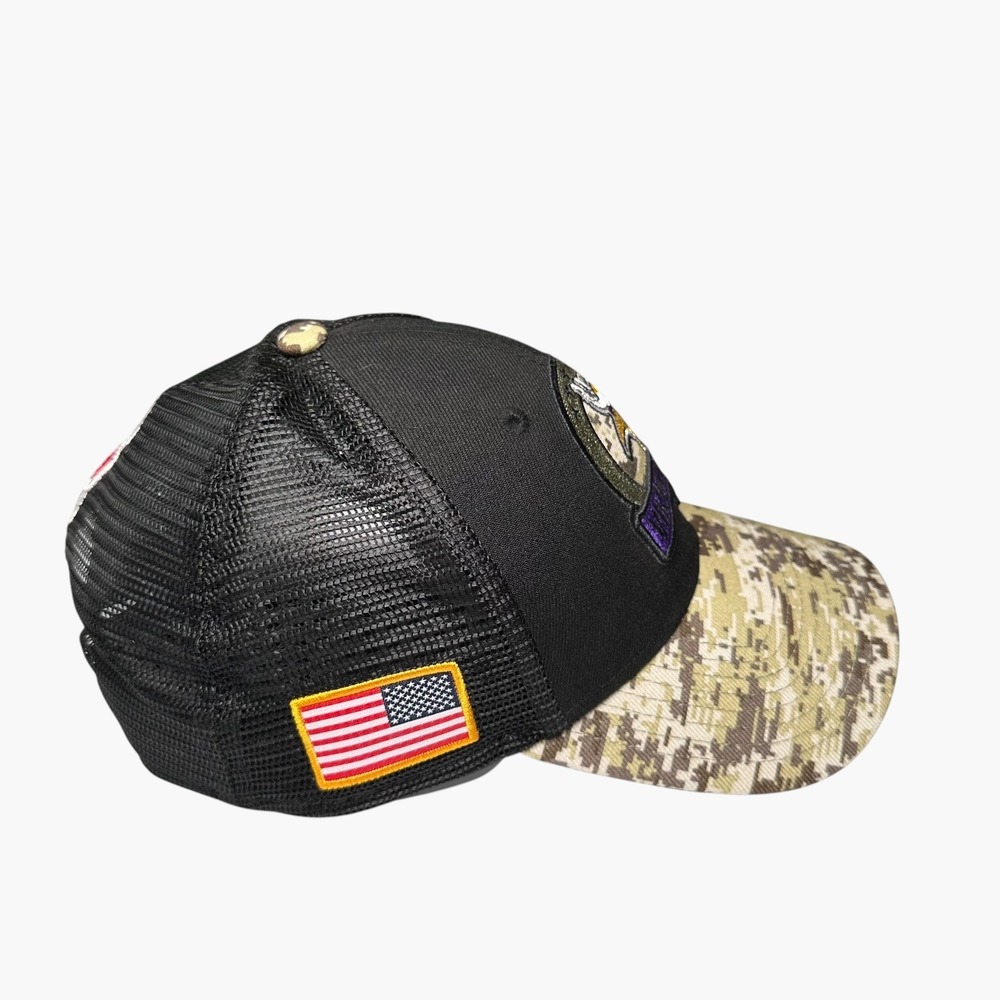 New Era Minnesota Vikings Hat Mens OSFM Black Camo Salute to Service Snapback - Picture 4 of 8